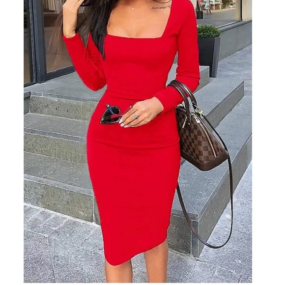 square neck holiday dress ZAPAKA Women Square Neck Holiday Dress Dark Green Mermaid Short Sleeve  Velvet Long Party Dress main image 0